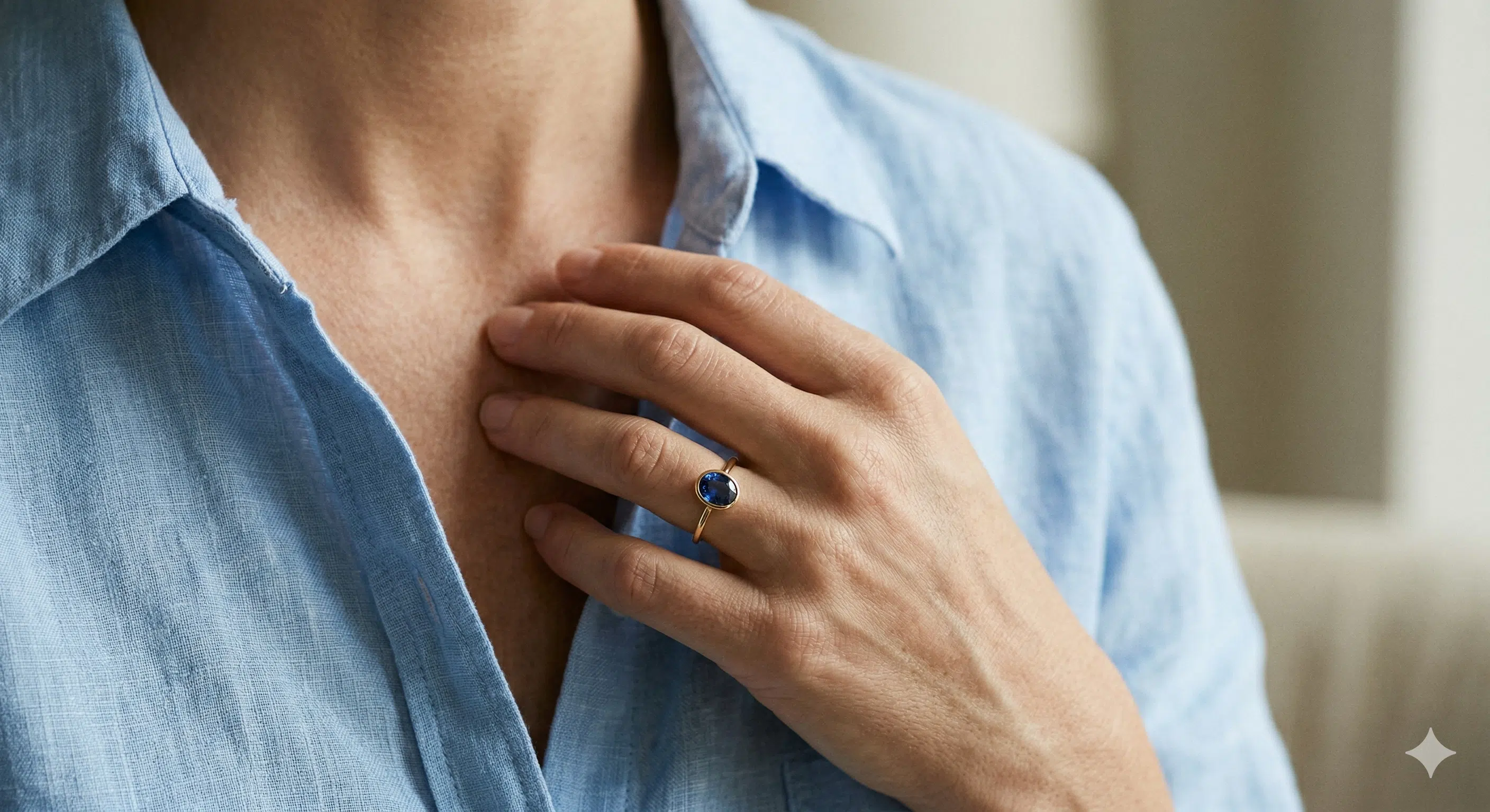 Colgante con zafiro Sakti Atelier